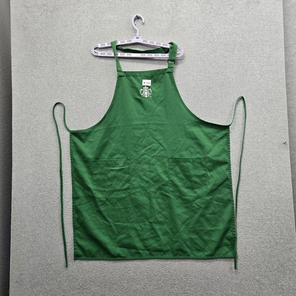 Starbucks Men M Green Embroidered Apron Canvas Workwear READ